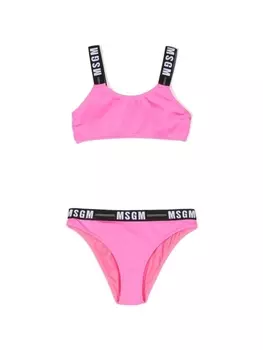 MSGM Kids бикини с логотипом, розовый