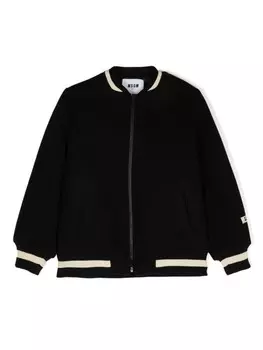 MSGM Kids бомбер с логотипом, черный
