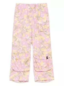 MSGM Kids брюки с цветочным принтом, розовый