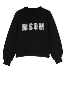 MSGM Kids декорированная толстовка, черный