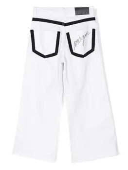 MSGM Kids джинсы с логотипом, белый