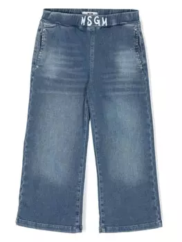 MSGM Kids джинсы с логотипом, синий