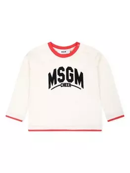 MSGM Kids футболка с длинными рукавами, белый
