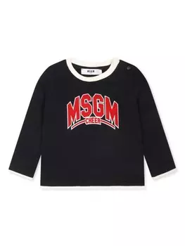 MSGM Kids футболка с длинными рукавами, черный