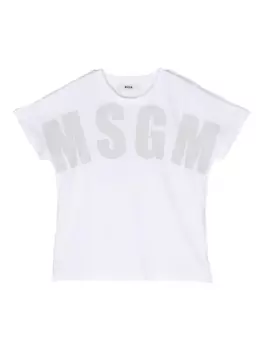 MSGM Kids футболка с логотипом, белый