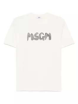 MSGM Kids футболка с логотипом, белый