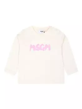 MSGM Kids футболка с логотипом, белый