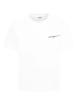 MSGM Kids футболка с логотипом, белый