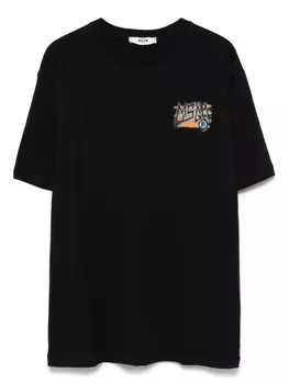 MSGM Kids футболка с логотипом, черный
