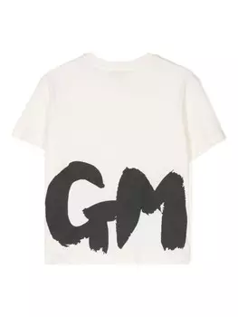 MSGM Kids футболка с логотипом, нейтральный цвет