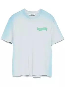 MSGM Kids футболка с логотипом, синий