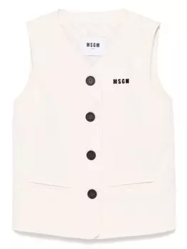 MSGM Kids хлопковый жилет, белый