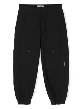 MSGM Kids холщовые брюки-карго, черный
