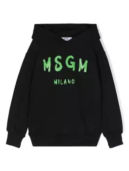 MSGM Kids худи с логотипом, черный