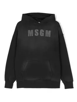 MSGM Kids худи с логотипом, черный