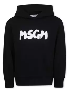 MSGM Kids худи с логотипом, черный