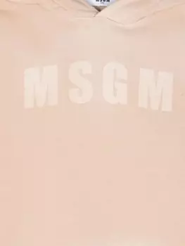 MSGM Kids худи с логотипом, нейтральный цвет