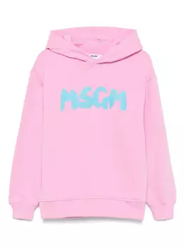 MSGM Kids худи с логотипом, розовый