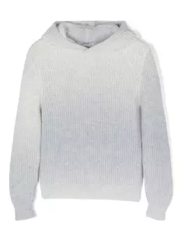 MSGM Kids худи с нашивкой-логотипом, синий