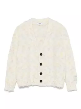 MSGM Kids кардиган с V-образным вырезом, нейтральный цвет