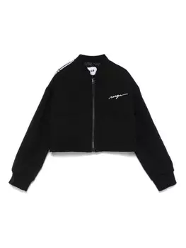 MSGM Kids куртка-бомбер с логотипом на ленте, черный