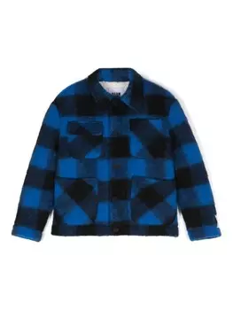 MSGM Kids куртка с нашивкой-логотипом, синий