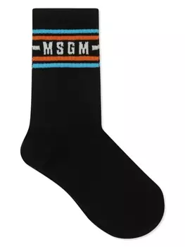 MSGM Kids носки в рубчик, черный