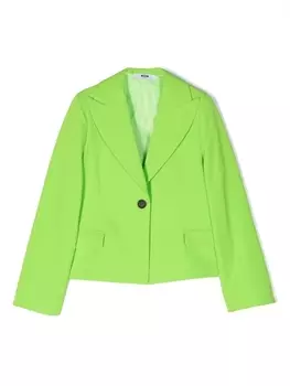 MSGM Kids однобортный пиджак, зеленый