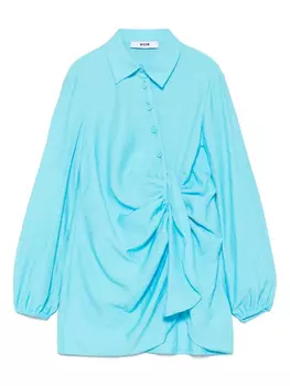 MSGM Kids платье с драпировкой, синий