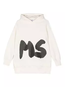 MSGM Kids платье с логотипом, нейтральный цвет