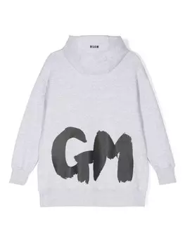 MSGM Kids платье с логотипом, серый