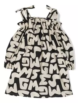 MSGM Kids платье с логотипом, серый