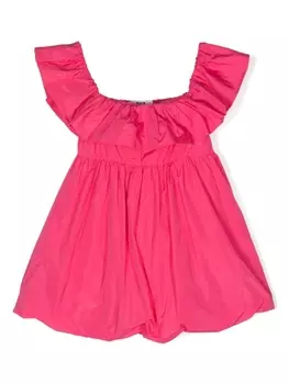 MSGM Kids платье с вышитым логотипом, розовый