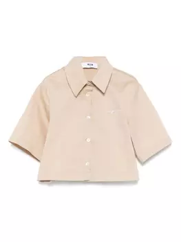 MSGM Kids поплиновая рубашка, нейтральный