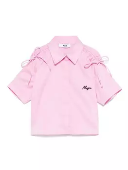 MSGM Kids поплиновая рубашка, розовый