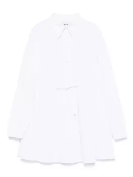 MSGM Kids поплиновое платье, белый