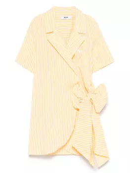MSGM Kids поплиновое платье, желтый