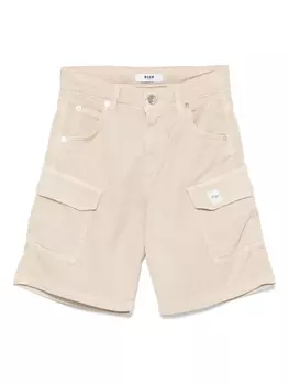 MSGM Kids шорты карго с нашивкой-логотипом, нейтральный