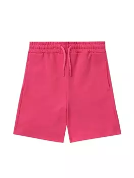 MSGM Kids шорты с кулиской и логотипом, розовый