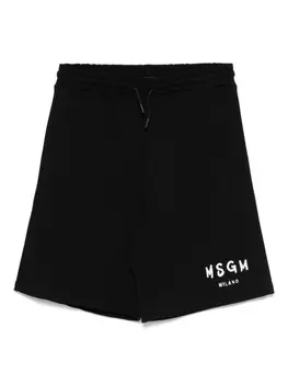 MSGM Kids шорты с логотипом, черный