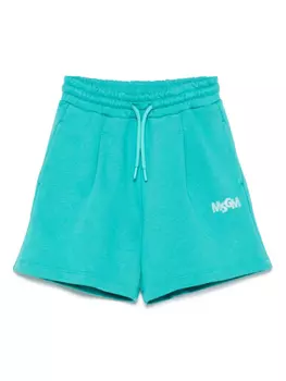 MSGM Kids шорты с логотипом, синий