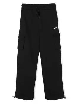 MSGM Kids спортивные брюки с логотипом, черный