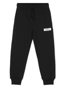 MSGM Kids спортивные брюки с логотипом, черный