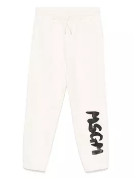 MSGM Kids спортивные брюки с логотипом, нейтральный цвет