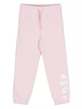 MSGM Kids спортивные брюки с логотипом, розовый