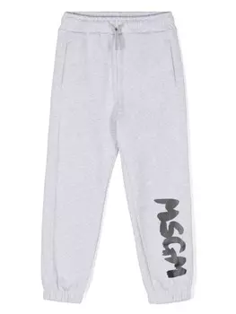 MSGM Kids спортивные брюки с логотипом, серый