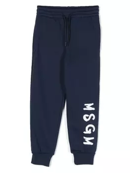 MSGM Kids спортивные брюки с логотипом, синий