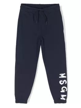 MSGM Kids спортивные брюки с логотипом, синий