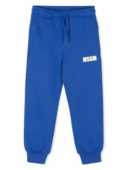 MSGM Kids спортивные брюки с логотипом, синий