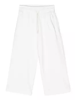 MSGM Kids спортивные брюки с нашивкой-логотипом, белый